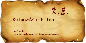 Koloszár Elina névjegykártya